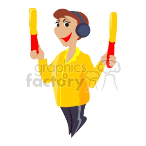 Ground Crew Getting Ready to Guide a Plane clipart. Commercial use image # 155526