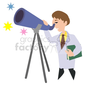 An Astroligist Looking at the Start clipart. Commercial use image # 155532