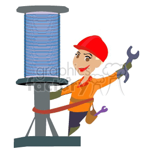 A Persong Working on a Power Source clipart. Royalty-free image # 155534