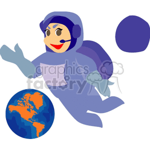 An Astonaut Floating in Space clipart. Royalty-free image # 155548