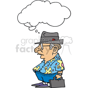 clipart - little man going on vacation.