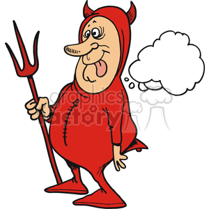 cartoon devil making  funny face clipart. Royalty-free image # 155655