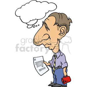 cartoon guy reading letter clipart. Royalty-free image # 155673