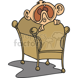 A Baby Crying Standing in a Crib clipart. Royalty-free image # 156396
