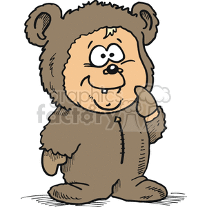 A Little Boy in a Bear Costume Happy clipart. Commercial use image # 156432