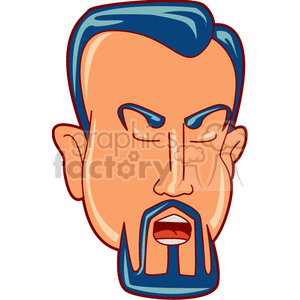 mans face with a goatee clipart. Commercial use image # 157118