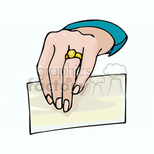 hand holding check clipart.