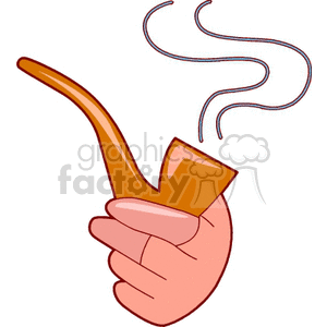 Hand holding a smoking pipe clipart. Commercial use image # 158441