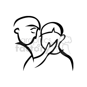 One boy touching another boys cheek clipart. Commercial use image # 158824