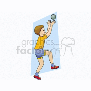 A little boy tossing a ball 