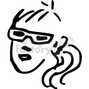 The head of a black and white girl in sunglasses clipart.