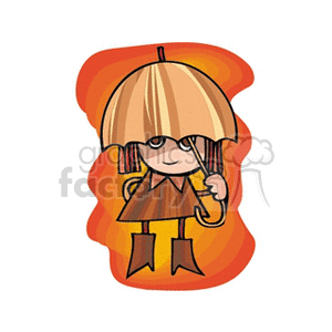 Girl standing under an umbrella clipart. Royalty-free image # 159040