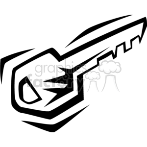 A black and white key clipart. Commercial use image # 159053