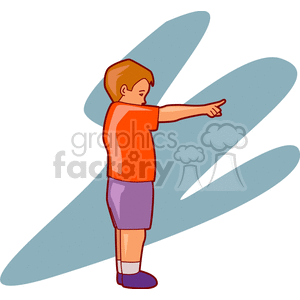 Little boy standing and pointing clipart. Royalty-free image # 159059