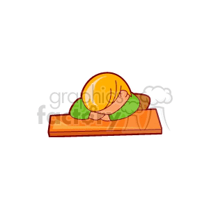 A child with its head on a desk clipart. Commercial use image # 159097