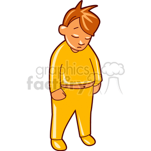 A sleepy boy in his pajamas clipart. Royalty-free image # 159101