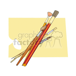 Cartoon paint brushes  clipart. Royalty-free image # 159944