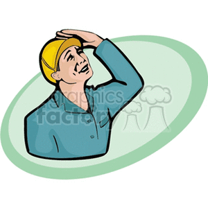 Cartoon construction worker looking up clipart. Commercial use image # 159948