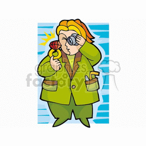 gemologist looking at a gem clipart. Commercial use image # 160223