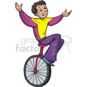 cartoon unicyclist