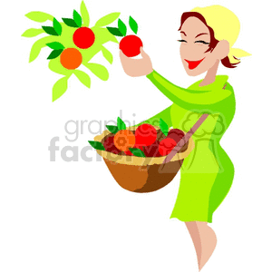  people working occupational fruit basket picking   occupation041yy Clip Art People Occupations 