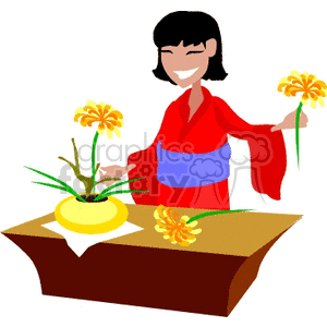  people working occupational florist flowers oriental Asian women