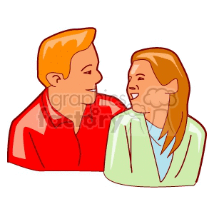 A Happy Couple Looking at each other Smiling clipart. Royalty-free image # 161825