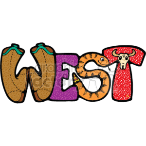  country style west snakes cowboy boots   Sign-westPR_c Clip Art Places 