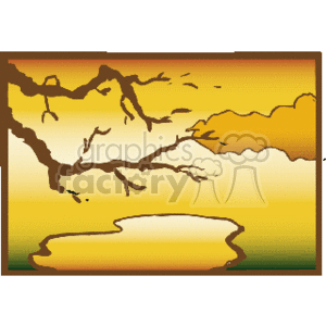   tree trees forest woods country land river rivers water lake lakes  reflection_pool2.gif Clip Art Places Landscape 