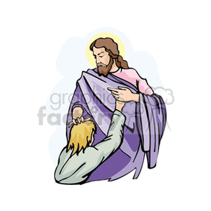 Jesus blessing a man clipart. Royalty-free image # 164424
