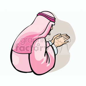 clipart - Muslim praying.
