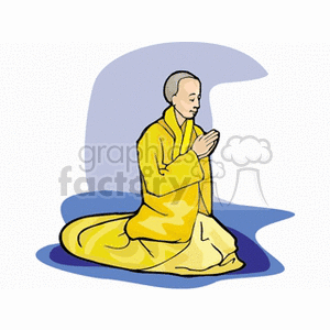 Monk praying clipart. Commercial use image # 164492