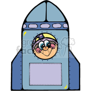 spaceship with a person inside clipart. Commercial use image # 165221