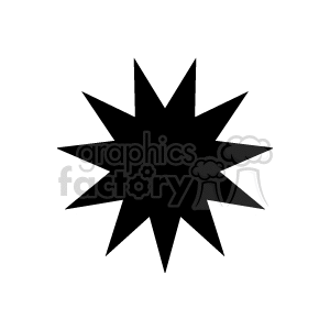 Solid black star shape. clipart.