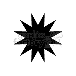 Solid black star burst shape. clipart. Commercial use image # 166220