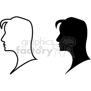 Silhouette of a head. clipart. Royalty-free image # 166280