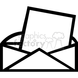   envelope letter envelopes mail letters  BIM0319.gif Clip Art Signs-Symbols black white vinyl-ready vinyl vector opened