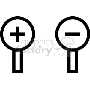 positive and negative symbols. clipart. Commercial use image # 166380