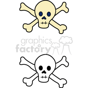   danger skull skulls bone bones human anatomy  BIM0329.gif Clip Art Signs-Symbols black white vinyl-ready vinyl vector