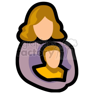 clipart - Mother holding her child.
