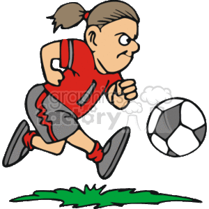  sports cartoon funny cartoons soccer girl girls  Clip Art Sports female player players ball balls
