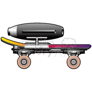 skateboard with a jet attached to it