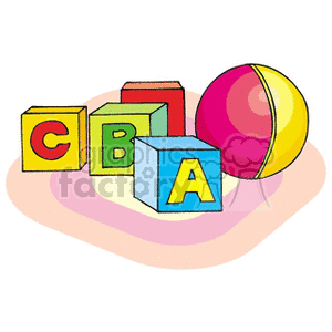   toy toys block blocks ball balls  abc.gif Clip Art Toys-Games 