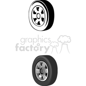   auto car parts tire tires wheel wheels  PTG0117.gif Clip Art Transportation Land cars black white
