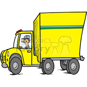 truck trucks autos vehicles semi semis big+rigs 18+wheeler  Clip+Art Transportation Land moving cartoon yellow