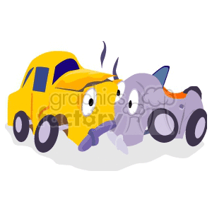 cartoon car accident  clipart. Commercial use image # 172961