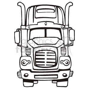  truck trucks autos vehicles semi semis big rigs 18 wheeler   transportationSS0001b Clip Art Transportation Land black white