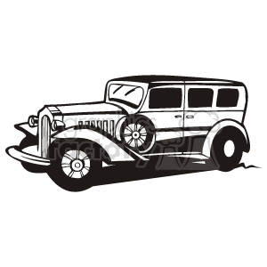 black and white antique car clipart. Royalty-free image # 173003
