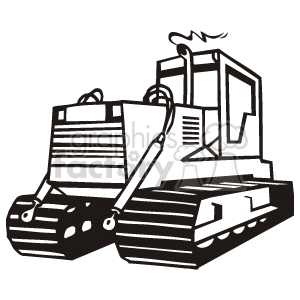 Black and white bulldozer clipart. Commercial use image # 173039
