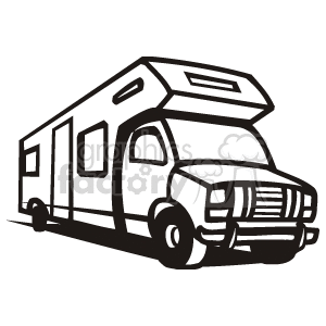 black and white RV clipart. Commercial use image # 173041